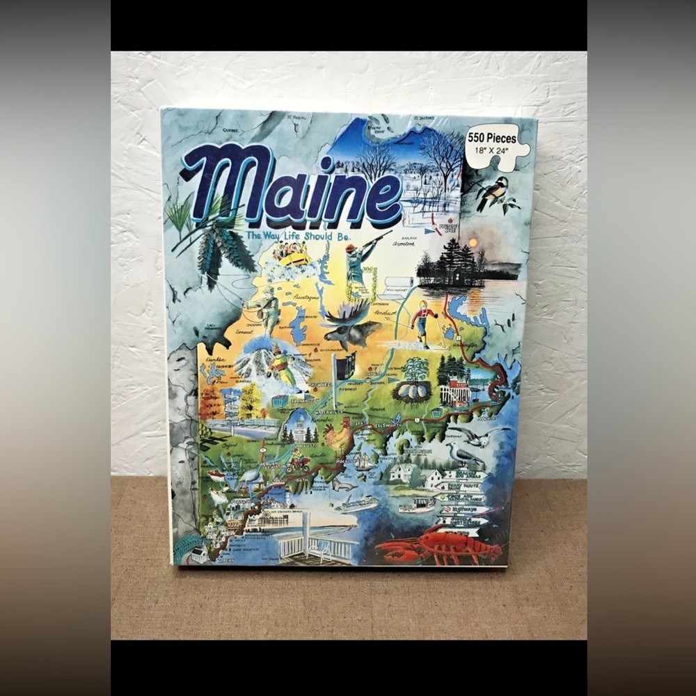 Vintage 1989 Wade Zahares Maine: The Way Life Should Be 550 pc Puzzle 18" x 24"